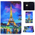 For Samsung Galaxy Tab A9 Electric Pressed Colored Drawing Leather Tablet Case(Eiffel Tower)