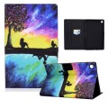 For Samsung Galaxy Tab A9 Electric Pressed Colored Drawing Leather Tablet Case(Starry Sky Reflection