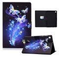 For Samsung Galaxy Tab A9 Electric Pressed Colored Drawing Leather Tablet Case(Butterflies Flower)