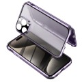 For iPhone 15 Pro Max Anti-peeping Magnetic Tempered Glass Phone Case(Purple)