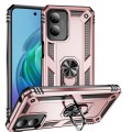For Motorola Moto G Play 4G 2024 Shockproof TPU + PC Phone Case with Holder(Rose Gold)