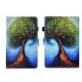 For Samsung Galaxy Tab A9+ Coloured Drawing Stitching Flip PU Tablet Case with Sleep / Wake-up Funct