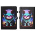 For Samsung Galaxy Tab A9+ Coloured Drawing Stitching Smart Leather Tablet Case with Sleep / Wake-up