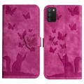 For Samsung Galaxy A02s EU Butterfly Cat Embossing Flip Leather Phone Case(Pink)