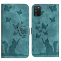 For Samsung Galaxy A02s EU Butterfly Cat Embossing Flip Leather Phone Case(Wathet)