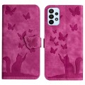 For Samsung Galaxy A23 / M13 4G Butterfly Cat Embossing Flip Leather Phone Case(Pink)