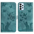 For Samsung Galaxy A32 5G Butterfly Cat Embossing Flip Leather Phone Case(Wathet)