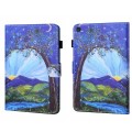For Samsung Galaxy Tab A9+ Coloured Drawing Stitching Flip PU Tablet Case with Sleep / Wake-up Funct