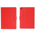 For Samsung Galaxy Tab A9 Pure Color PU Tablet Case with Sleep / Wake-up Function(Red)