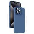 For iPhone 15 Pro Microfiber Liquid Silicone Shockproof Phone Case(Blue)