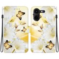 For Tecno Pova 5 Pro Crystal Texture Colored Drawing Leather Phone Case(Gold Butterfly Epiphyllum)