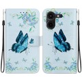 For Tecno Pova 5 Pro Crystal Texture Colored Drawing Leather Phone Case(Blue Pansies)