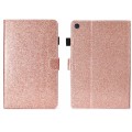 For Samsung Galaxy Tab A9+ Glitter Powder Smart PU Tablet Case with Sleep / Wake-up Function(Rose Go