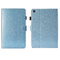 For Samsung Galaxy Tab A9+ Glitter Powder Smart PU Tablet Case with Sleep / Wake-up Function(Blue)