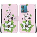 For Motorola Edge 40 Neo Crystal Texture Colored Drawing Leather Phone Case(Lily)