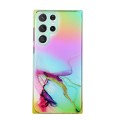 For Samsung Galaxy S24 Ultra 5G Laser Marble Pattern Clear TPU Shockproof Phone Case(Green)