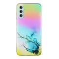 For Samsung Galaxy S24+ 5G Laser Marble Pattern Clear TPU Shockproof Phone Case(Blue)