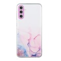 For Samsung Galaxy S24+ 5G Hollow Marble Pattern TPU Phone Case(Pink)