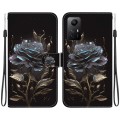 For Xiaomi Redmi Note 12S Crystal Texture Colored Drawing Leather Phone Case(Black Rose)