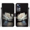 For Xiaomi 12T / 12T Pro Crystal Texture Colored Drawing Leather Phone Case(Crystal Peony)