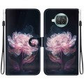 For Xiaomi Mi 10T Lite 5G Crystal Texture Colored Drawing Leather Phone Case(Purple Peony)
