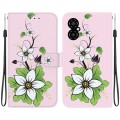 For Xiaomi Poco M4 5G Crystal Texture Colored Drawing Leather Phone Case(Lily)