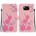 For Xiaomi Poco X3 NFC / X3 Crystal Texture Colored Drawing Leather Phone Case(Cherry Blossoms)