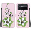 For Xiaomi Poco X4 Pro 5G Crystal Texture Colored Drawing Leather Phone Case(Lily)