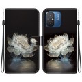 For Xiaomi Redmi 12C / 11A Crystal Texture Colored Drawing Leather Phone Case(Crystal Peony)