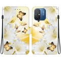 For Xiaomi Redmi 12C / 11A Crystal Texture Colored Drawing Leather Phone Case(Gold Butterfly Epiphyl