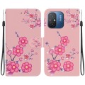 For Xiaomi Redmi 12C / 11A Crystal Texture Colored Drawing Leather Phone Case(Cherry Blossoms)