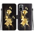 For Xiaomi Redmi Note 10 4G / Note 10S Crystal Texture Colored Drawing Leather Phone Case(Gold Butte