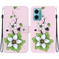 For Xiaomi Redmi 10 5G / Note 11E Crystal Texture Colored Drawing Leather Phone Case(Lily)