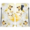 For Xiaomi Redmi 9 / 9 Prime Crystal Texture Colored Drawing Leather Phone Case(Gold Butterfly Epiph