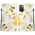 For Xiaomi Redmi 10 / 10 Prime Crystal Texture Colored Drawing Leather Phone Case(Gold Butterfly Epi