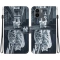 For Xiaomi Redmi A1+ / Poco C50 Crystal Texture Colored Drawing Leather Phone Case(Cat Tiger Reflect