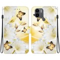 For Xiaomi Redmi A1+ / Poco C50 Crystal Texture Colored Drawing Leather Phone Case(Gold Butterfly Ep