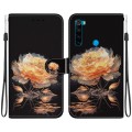For Xiaomi Redmi Note 8 Crystal Texture Colored Drawing Leather Phone Case(Gold Peony)
