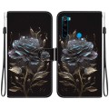 For Xiaomi Redmi Note 8 Crystal Texture Colored Drawing Leather Phone Case(Black Rose)
