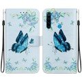 For Xiaomi Redmi Note 8 Crystal Texture Colored Drawing Leather Phone Case(Blue Pansies)