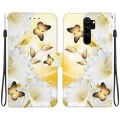 For Xiaomi Redmi Note 8 Pro Crystal Texture Colored Drawing Leather Phone Case(Gold Butterfly Epiphy