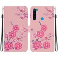 For Xiaomi Redmi Note 8T Crystal Texture Colored Drawing Leather Phone Case(Cherry Blossoms)