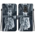 For Xiaomi Redmi Note 9 Pro / 9S Crystal Texture Colored Drawing Leather Phone Case(Cat Tiger Reflec