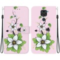 For Xiaomi Redmi Note 9 Crystal Texture Colored Drawing Leather Phone Case(Lily)