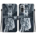 For Xiaomi Redmi Note 10 Lite Crystal Texture Colored Drawing Leather Phone Case(Cat Tiger Reflectio