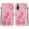 For Xiaomi Redmi Note 10 Lite Crystal Texture Colored Drawing Leather Phone Case(Cherry Blossoms)