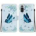 For Xiaomi Redmi Note 10 Lite Crystal Texture Colored Drawing Leather Phone Case(Blue Pansies)
