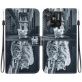 For Xiaomi Redmi 10C Crystal Texture Colored Drawing Leather Phone Case(Cat Tiger Reflection)