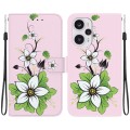 For Xiaomi Poco F5 / Redmi Note 12 Turbo Crystal Texture Colored Drawing Leather Phone Case(Lily)