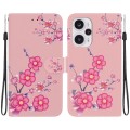 For Xiaomi Poco F5 / Redmi Note 12 Turbo Crystal Texture Colored Drawing Leather Phone Case(Cherry B
